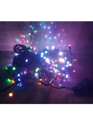 Ett 10M 100 LED Damla Uçlu Rgb Işık Siyah Kablo