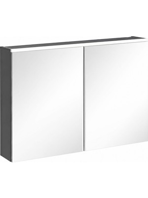 VitrA Core Dolaplı AYNA,100 Cm,2 Kapaklı Aydınlatmalı,clear Raf,parlak Antrasit