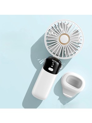 Motto Ticaret USB Şarjlı Taşınabilir Katlanabilir El Fanı Beyaz Renk