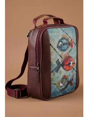 Rovebella Terra Marine Fish Bordo Sırt Çantası