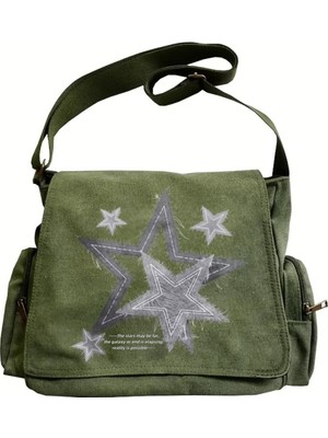 Touz Moda Star Graffiti Baskılı Unisex Postacı Çantası
