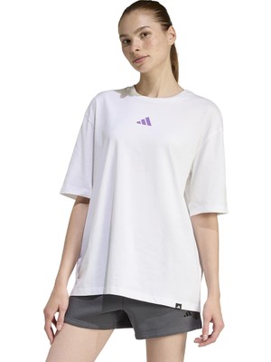 adidas Soft Sport Graphic Kadın Beyaz Günlük Stil T-Shirt JZ7904