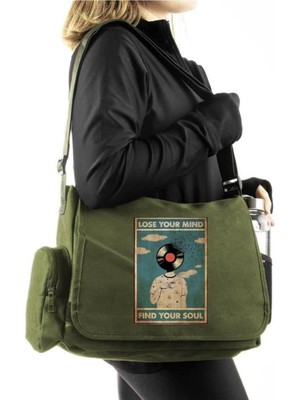Touz Moda Lose Your Mind Unisex Yeşil Postacı Çantası
