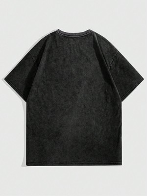 Touz Vintage Metamorphosis Graphic Yıkamalı Oversize T-Shirt