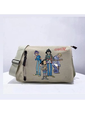 Touz Moda The Gorillaz Unisex Bej Postacı Çantası