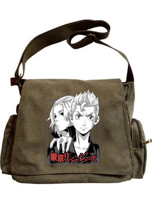 Touz Moda Tokyo Revengers Unisex Yeşil Postacı Çantası Su Geçirmez Orta Boy Ergonomik Tasarım