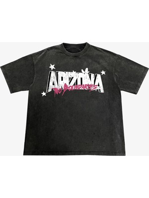 Touz Vintage Arizona Graphic Yıkamalı Oversize T-Shirt