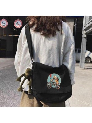 Touz Moda Samurai Cat Siyah Postacı Çantası