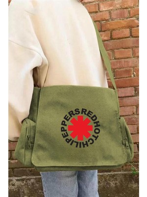 Touz Moda Rhcp Baskılı Unisex Yeşil Postacı Çantası