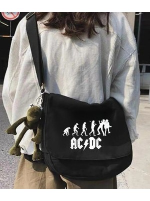 Touz Moda Ac/dc Evolution Siyah Postacı Çantası