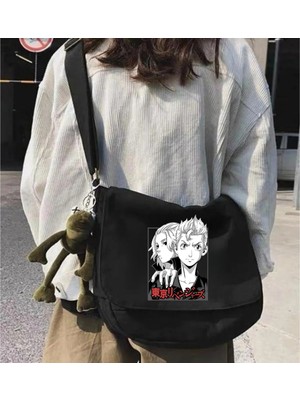 Touz Moda Anime Tokyo Revengers Siyah Postacı Çantası