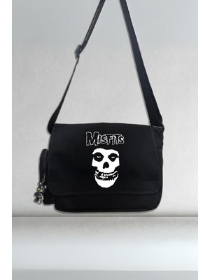 Touz Moda The Misfits Unisex Siyah Postacı Çantası
