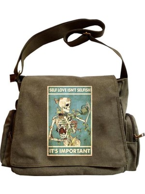 Touz Moda Skeleton Unisex Yeşil Postacı Çantası