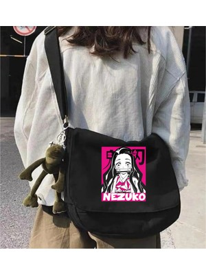Touz Moda Anime Demon Slayer Nezuko Siyah Postacı Çantası