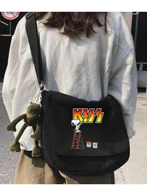 Touz Moda Kiss Siyah Postacı Çantası