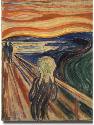 Rosaart Edvard Munch Çığlık Posteri, Ekpresyonizm Kalsik Sanat Posteri, Çerçevesiz Dekoratif Poster