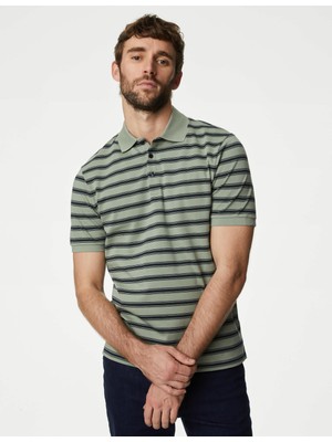 Marks & Spencer Saf Pamuklu Kısa Kollu Polo Yaka T-Shirt