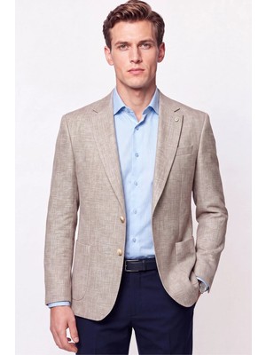 Efor Comfort Fit Torba Cep Esnek Pamuklu Camel Blazer Ceket C 740