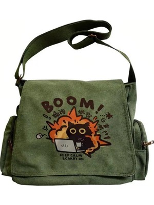 Touz Moda Boom Baskılı Unisex Postacı Çantası
