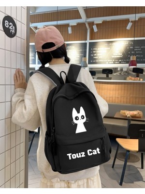 Touz Moda Cute Cat Baskılı Okul, Dershane, Kurs Sırt Çantası