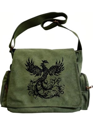 Touz Moda Black Dragon Baskılı Unisex Postacı Çantası