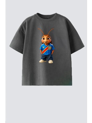 Monila Unisex Çocuk Pamuklu Demokratik Kongo Baskılı T-Shirt