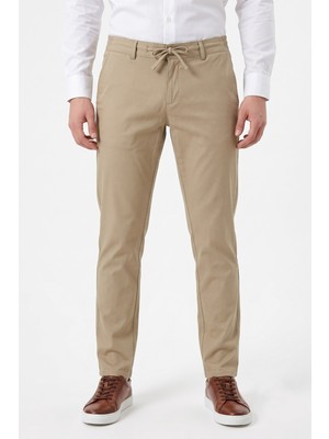 Günce Erkek Bej Renk Regular Kalıp Jogger Pantolon BGL-ST05631
