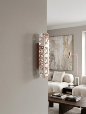 wisehome Crystal Bronz Metal Paslanmaz Pilli Duvar Apliği