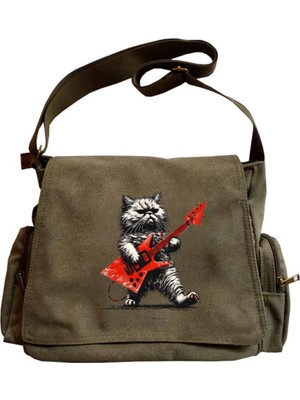 Touz Moda Cute Rock Animal Baskılı Unisex Postacı Çantası