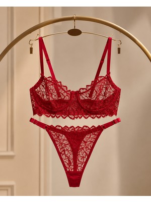 Veloura Jasmin Kırmızı Bralet Takım