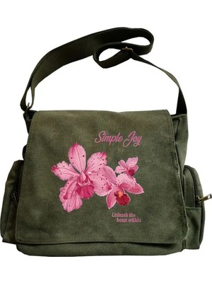 Touz Moda Flowers Baskılı Unisex Postacı Çantası