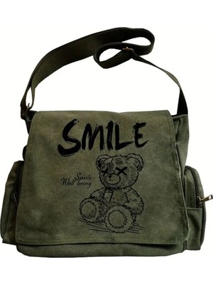 Touz Moda Smile Baskılı Unisex Postacı Çantası