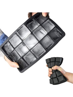 15 Bölmeli Silikon Buz Kalıbı – Kolay Çıkarma, Bpa Free, Büyük Küp Buzluk Tepsisi, Ev, Kok