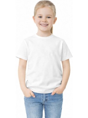 Bulut Teks Ataş Sade Beyaz Okul ve Günlük Ünisex Tişört 23 Nisan Vb Etkinlikler T-Shirt
