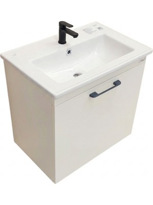 Usart Plus Mini Beyaz 55*36 cm Banyo Alt Modülü, Seramik Lavabo Dahil, Mdf