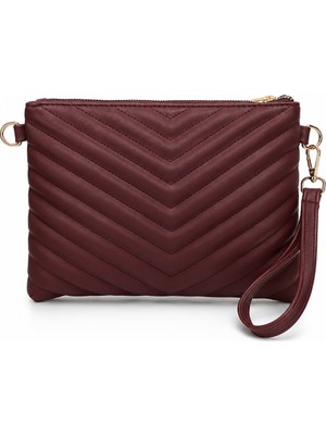 Sanmorris Kadın Suni Deri Ayarlanabilir Çapraz ve El Askılı Portföy, Clutch Çanta S-1407