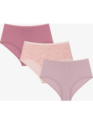 Penti Wild Rose 3lü Yüksel Bel Slip Külot