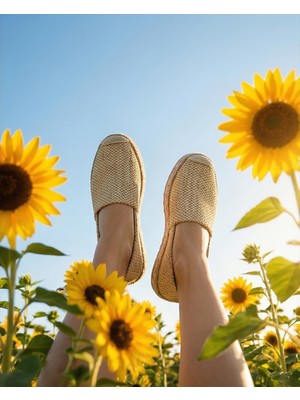 Futsi Shoes Lucıa Hasır Hakiki Deri Dikiş Detaylı Kadın Espadril