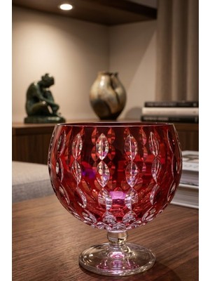 Decostyle Damla Renkli Kristal Dekor Ayaklı Şekerlik Şık Sunum & Çeyizlik Lokumluk 17X13 1000 cc