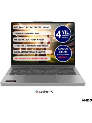 Lenovo Ideapad 5 2 In 1 14AGP11 Amd Ryzen™ Aı 7 445 32GB 1 Tb SSD 14" Touch 83UH004BTR Freedos Dokunmatik Taşınabilir Bilgisayar
