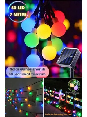 Empressco Renkli 50 Ledli Solar Top Bahçe Aydınlatma Dekor, 8 Modlu, Enerji Tasarruflu