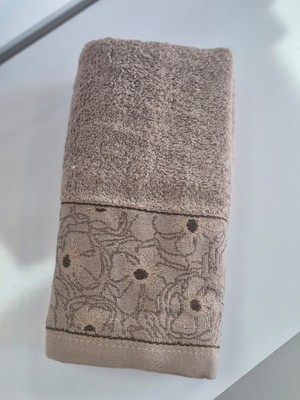 Şıkel Purry Cotton %100 Pamuk El Yüz Havlusu Kahve 50*90 Damar