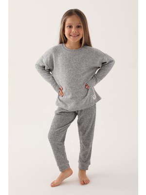 RolyPoly Antrasit Melanj Kız Çocuk Uzun Kol Pijama Takım