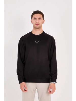 twentyfive25 Erkek Minimal Baskılı Fitilli Sweatshirt - R2601