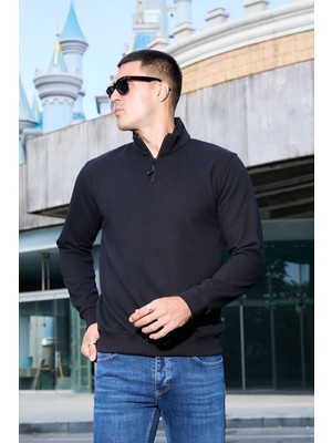twentyfive25 Erkek Yarım Fermuarlı Slim Fit Sweatshirt - V002