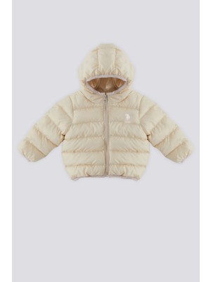 U.S. Polo Assn. Krem İçi Tüylü Şişme Bebek Mont