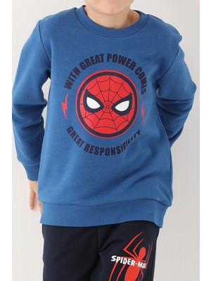 Marvel Spider-Man Saks Mavi Erkek Çocuk Eşofman Takımı