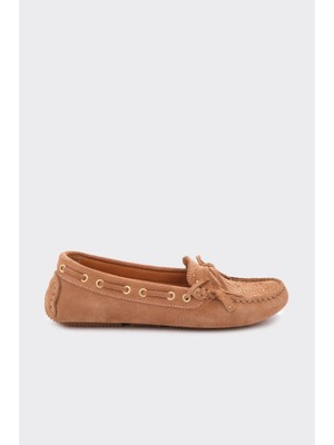 Derinet Hakiki Deri Püsküllü Kadın Loafer