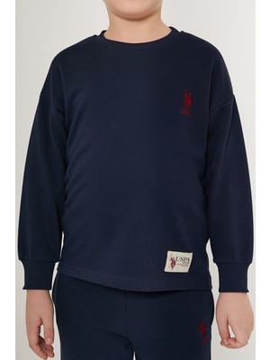 U.S. Polo Assn. Shaded Dotted Lacivert Erkek Çocuk Eşofman Takımı