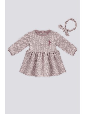 U.S. Polo Assn. Pembe Saç Bantlı Bebek Elbise Şirin Silüet ile Özel Olaylar İçin Rahat Stil